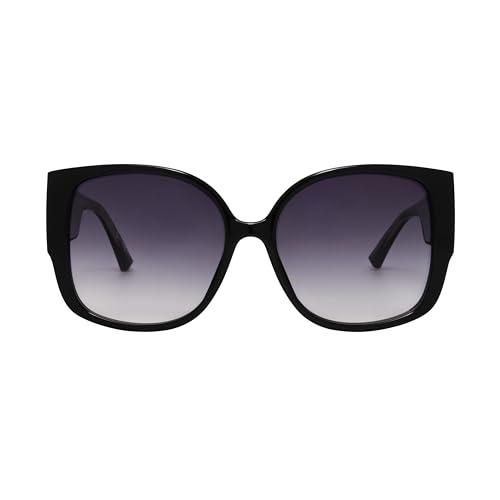 Foster Grant Sofia Vergara x Women's Limited Edition Ebony Bold Sunglasses Square, Shiny Black, 55 mm2
