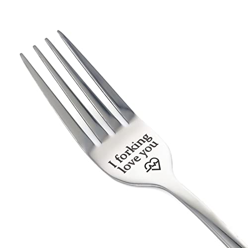Forking Love You Funny Engraved Forks Stainless Steel Engraved Fork, Personalized Letter Dinner Fork-I Forking Love You Unique Carving Forks Best Gifts for Christmas Valentine's Day A3ANCZ (1)