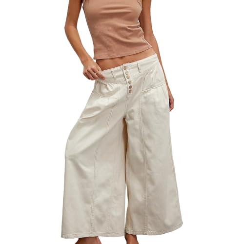 Jeans baggy femme grande taille coupe large pantalon denim loose