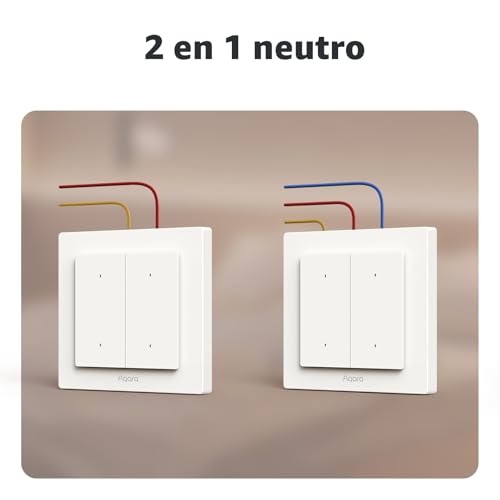 Miniatura 3 de Aqara Interruptor De Luz Inteligente H2 Ue 4 Elemento 2 Canales, 2 En 1 Neutro , Thread Zigbee, Interruptor De Pared Inteligente Con Matter Over Thread, Compatible Con Apple Home, Alexa, Google Home