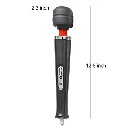 CHARMING 10 Speeds Wired Powerful Handheld Massager with Strong Vibrations, Personal Therapy Massager for Sports Recovery, Muscle Aches, Body Pain (Black)