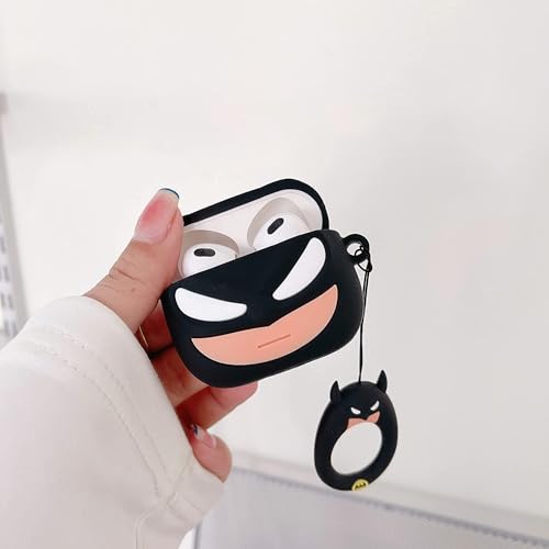 Image of Techmount Compatible with Airpods Pro GEN-2 (2022) Case Cover Silicone Cartoon Character 3D Cover Wtih 360 Protection Airpods Pro 2 Cover Case (NOT for Any Other AIRPODS) (Batman)