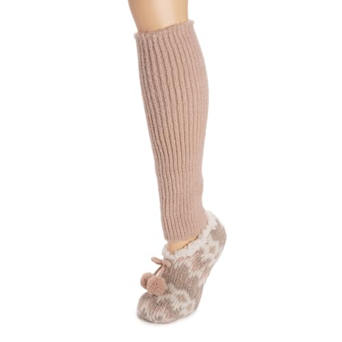 MUK LUKS Women's Feather Yarn Ballerina& Legwarmer Slipper2