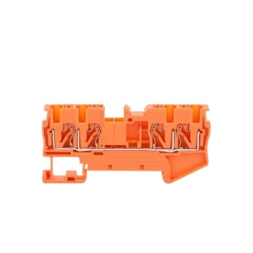 Bornier de rail DIN PT2.5-QU orange à 4 conducteurs pour câblage électrique sans vis x10