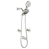 2 Maniglie Set Rubinetto Doccia con Vasca Bocca Vasca Da Bagno Doccia Rubinetto Combo Set Sistema Doccia Vasca Completa e Doccia Trim Kit Nichel Spazzolato Parete Apparecchi Doccia
