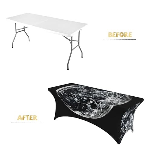 Nappe lune housse extensible 1,8m table rectangulaire banquet - 5