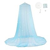 Fluoreszierend Moskitonetz: Eine kaskade schwebender sterne, die um das bett herum erscheinen und Ihnen das gefühl geben, unter dem sternenhimmel zu sein, fördert einen schnelleren und besseren schlaf.