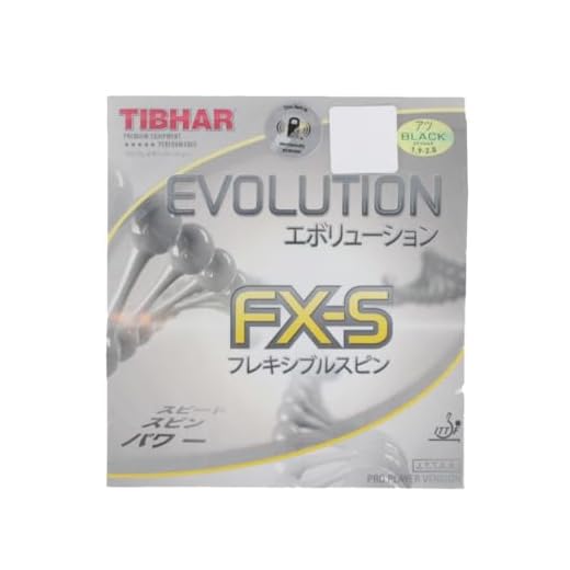 TIBHAR Evolution FX-S Tênis de mesa de borracha, Preto, 2,1 - 2,2 Mm