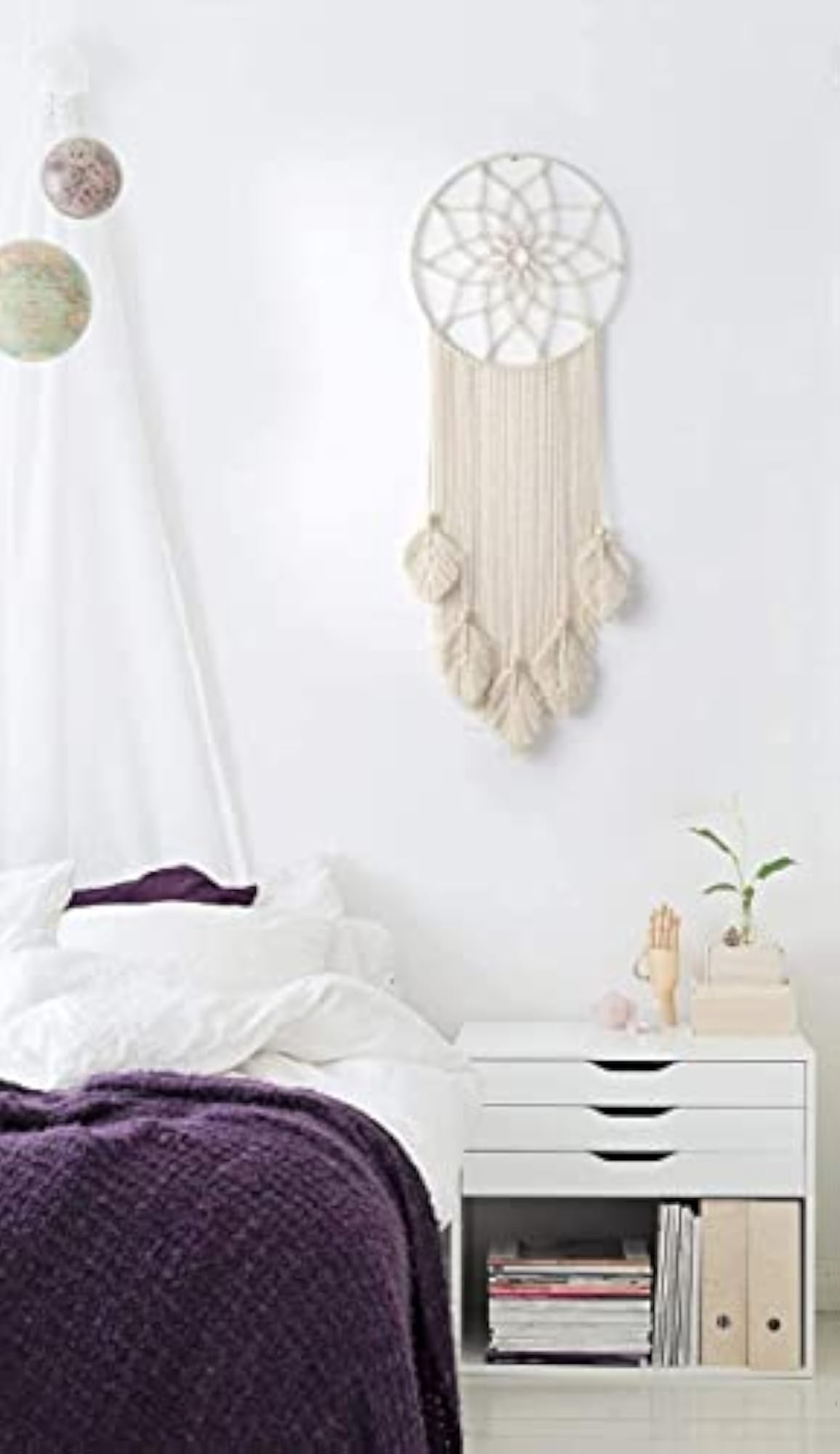 Handmade Macrame Round Mini Dream Catcher, Decorative Charm