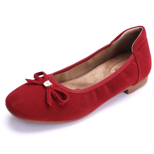 Image of Women's Comfortable Round Toe Bow Ballet Flats Shoes