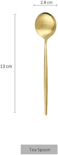 Miniatura 4 de Gugrida Cuchara de té mate de acero inoxidable, 4 piezas, cuchara de café de acero inoxidable, cubertería pequeña cuchara agitadora, vajilla de