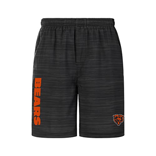 FOCO Chicago Bears NFL Mens Heathered Black Woven Liner Shorts