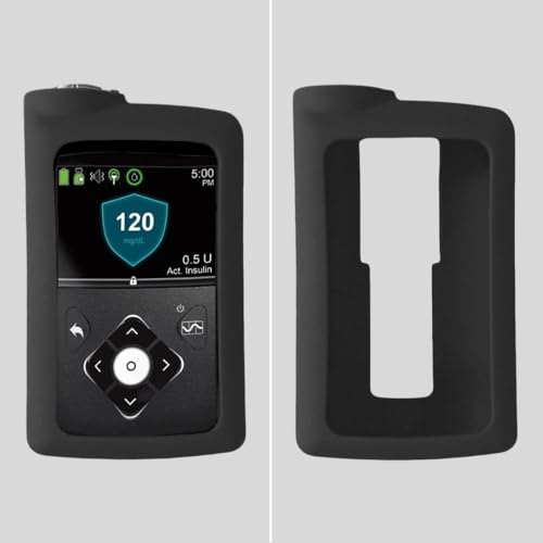 Sugar Medical Silicone Cover Compatible with Medtronic MiniMed 630G, MiniMed 640G, MiniMed 670G, MiniMed 770G and MiniMed 780G. Protect Your Insulin Pump. (Black)