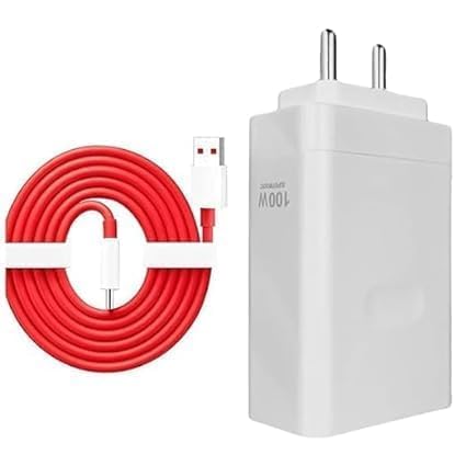 Image of The Black Store Original Rapid Fast Charger with 100W Adaptor and USB Type C Cable for Oneplus 12 5G|12R|Pad|Fold[100W Adaptor with USB Type C Cable],White