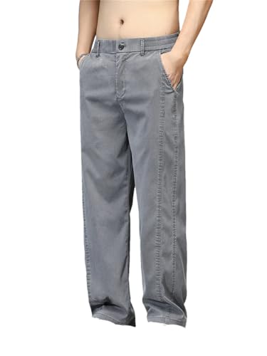 Men's Soft Loose Daily Vacation Long Pants Casual Breathable Solid Straight Jeans