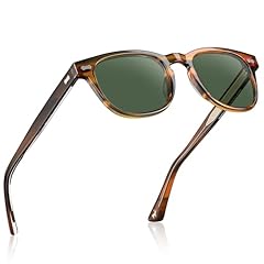 2-2. Brown Striped Frame Green Lenses