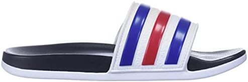 adidas mens Adilette Comfort Adjustable Slide Sandal, White/Team Royal Blue/Scarlet, 13 US | Image 5