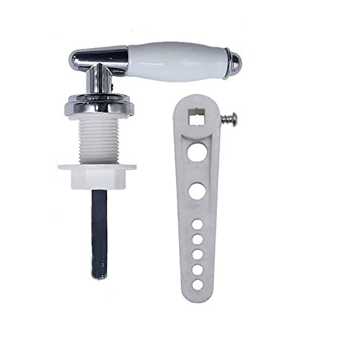 Lokatall Ceramic Toilet Flush Handle, Chrome Replacement Toilet Tank Handle Universal Fit Lavatory Toilet Cistern