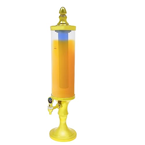 3L Beer Tower Dispenser with Ice Tube and Light-Tabletop Beer Dispenser 3.2Qt. /102oz,Margarita Mimosa Tower Drink Dispenser with Tap, Freeze Tube to Keep Beverages Cold, Perfect for Bar Restaurants