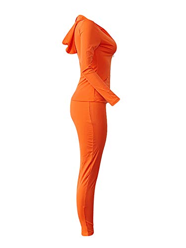 Bornpom Women 2 Piece Outfits Hoodie Long Sleeve Zip Up Jackets Bodycon Long Pants Tracksuit Sets4