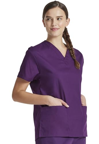 Image of Dickies Women's Jr. Fit V-Neck Scrub Top Multiple Patch Pockets