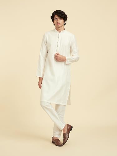 Image of DIWAS BY MANYAVAR Men's Viscose Blend Textured Solid Kurta (1pc)
