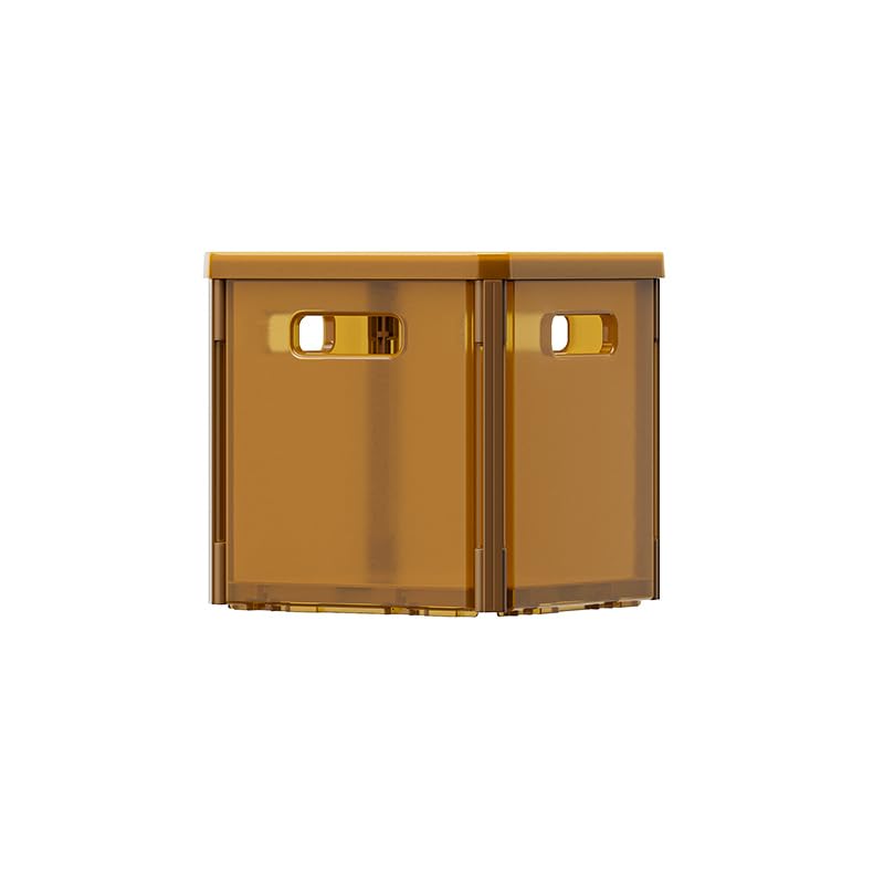 Gorocking 折りたたみ収納ボックス 収納ケース 透明 おしゃれ 16L (茶色, 1個)