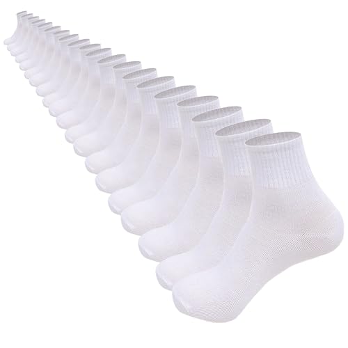 10 Pairs Mini Crew Socks，Athletic Socks Quarter Ankle Socks for Men and Women