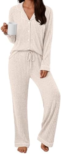 LILLUSORY Womens Winter Pajama Sets Lounge 2 Piece Pj Matching Cu...