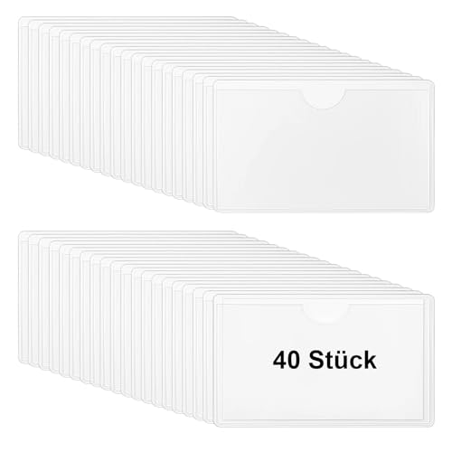 Furuising 40 Stück Etikettenhalter Selbstklebend 10 x 6cm,...