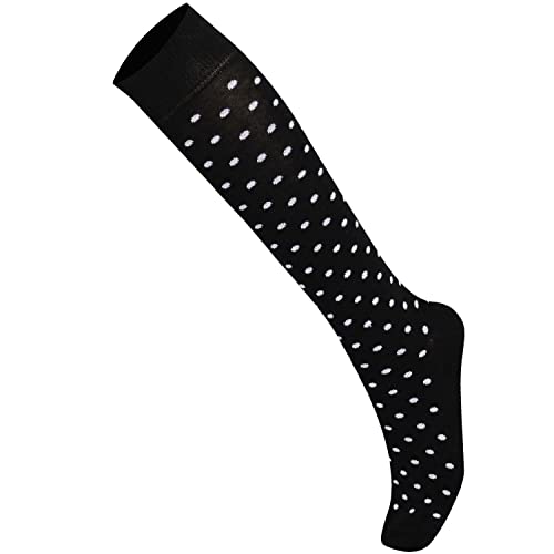 Mysocks Unisex Knee High Long Socks Polka Dot Design Black #TOP3