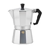 Cafetera Italiana-Cafetera Espresso de Aluminio 6 Tazas – Moka para Café Espresso – Compatible con Cocina de Gas, Vitrocerámica y Eléctrica – Diseño Clásico y Mango Ergonómico – Sabor Intenso y Aromát