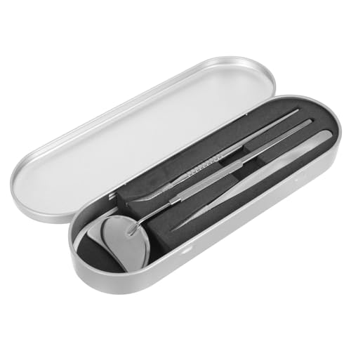 SOESFOUFU Stainless Steel Portable Eyelash Extension Set Salon Lash Grafting Tool Kit 45° Curve Angle Mirror Holder Beauty Tweezers