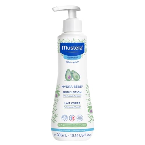 Mustela Baby Hydra Bebe Body Lotion for Normal Skin with Natural Avocado Perseose and Vitamin E – 300 ml | Daily Moisturiser, Gentle on Skin, Suitable from Birth, Deep Hydration | Tested by Dermatologists and Paediatricians
