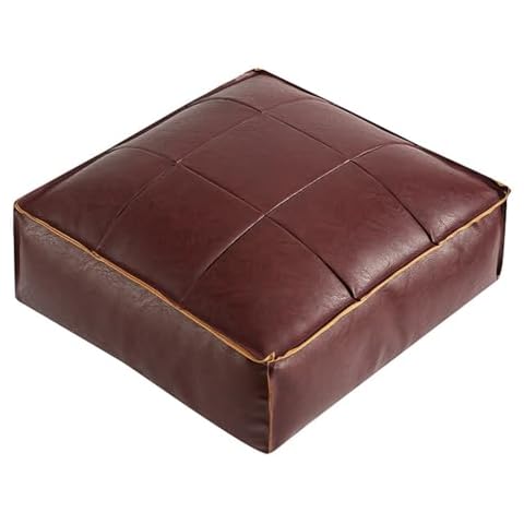 Pouf carré en similicuir marocain Cover
