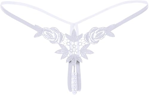 Miniatura 3 de COMLIFE Tanga de tanga con tanga de cintura baja para mujer, con bordado de perlas