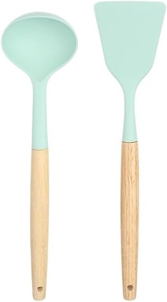 Wooden Handle Silicone Spatula Soup Spoon Non-stick Pan Special Cooking Set Kitchenware