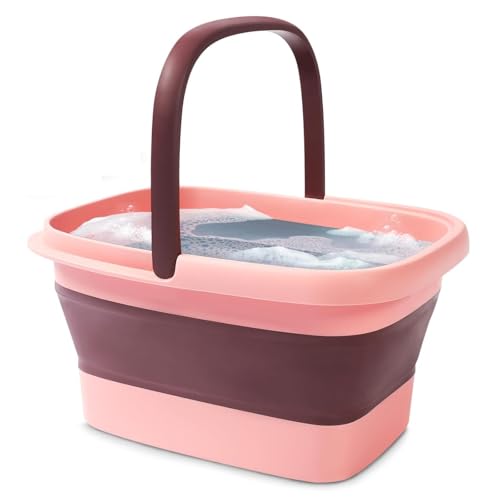 Spa de pies plegable con asa portátil color rosa miniatura 2