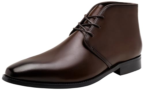 Image of Jousen Leather Boots for Men Dress Classic Mens Boots Polish Retro Ankle Chukka Boots Mens