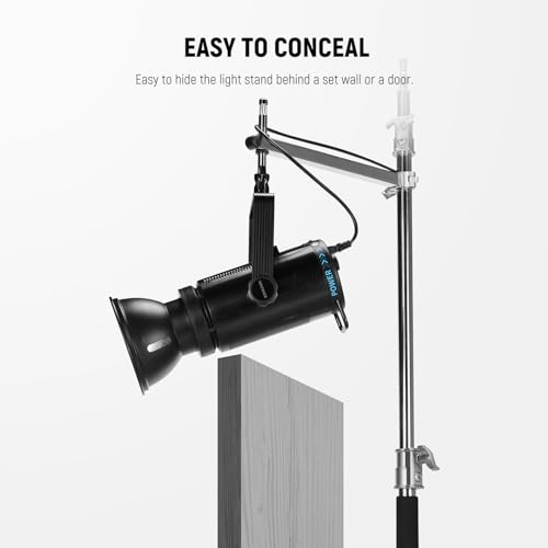 Image of NEEWER Offset Arm with Clamp & Dual 5 /8 inch Baby Pins for LED Video Light Studio Flash, 1.5ft /46cm Stainless Steel Boom Grip Arm for o1.2-1.4 inch Center Column Photography Light Stand, Max Load 22lb, UA038