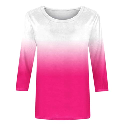 Womens Floral Summer Cute Tops 3/4 Length Sleeve Blouses Shirts Dressy Casual Trendy Tops Ladies Fashion Clothes 20253