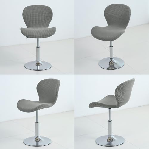 Image of Gollense Bar Stool Covers with Backs, Set of 4 Stretch Jacquard Barstool Seat Covers, Washable Swivel Pub Counter Height Chair Slipcover Protector for Home Kitchen Cafe (Jacquard-Dark Grey)