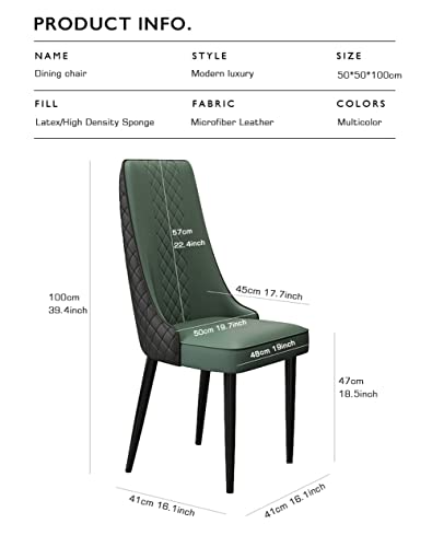 Purist High Back Dining Chair With Upholstery, Modern Luxury Dining Chair Faux Leather Metal Chair Legs High Density Sponge Dining Chair For Restaurant Hotel Kitchen(2 Pack, Blue) #TOP2