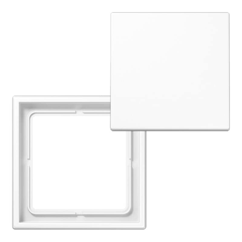 Lichttaster-Set: Funktaster, Empfänger, Rahmen Jung Serie LS - batterielos, einfach Nachrüsten, Schalten über Funk, EnOcean Funksystem, Weiß