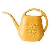Kleine GießKanne, 4L Kunststoff Gießkannen, Pflanzenbewässerung mit langem Auslauf, Garten Giesskanne, Leichte Giesskannes, ideal für Zimmerpflanzen, Blumen und Früchte (Gelb)