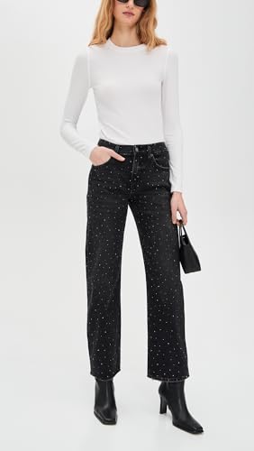 Image of PISTOLA - Lexi Mid Rise, Signature Bowed Straight Jeans - Light Denim Jeans