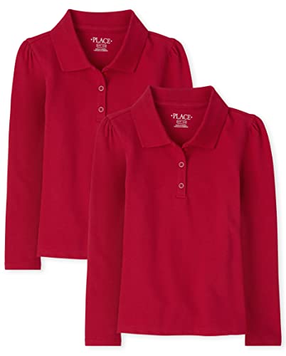 Image of The Children's Place Girls' Long Sleeve Pique Polo 2 Pack