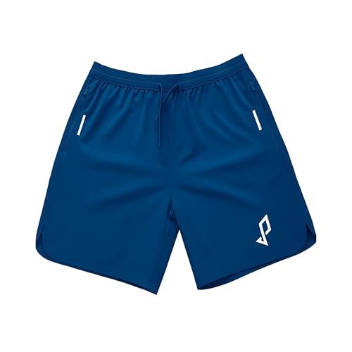 Image of PDL Performance Men’s Padel & Running Shorts – Lightweight Training & Court Shorts | Breathable, Moisture-Wicking, Stretch Fit Athletic Shorts (UK, Alpha, L, Regular, Regular, Blue)