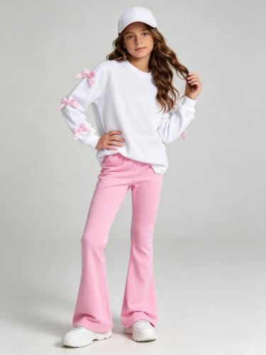 Image of Girls Outfits 2 Piece Long Sleeve Butterfly Sweatshirt and Pants Fall Clothing Set Size 7-14 Years