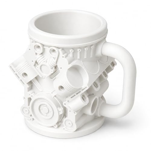 V8 Engine Can Cooler Mug White image